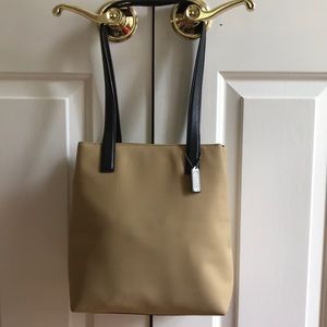 Vintage Coach nylon and leather shoulder bag.